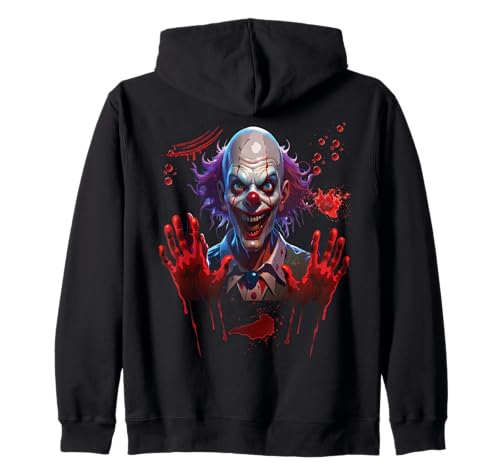 Blutige Hände Halloween Blutspritzer Clown Kostüm Herren Kapuzenjacke von Halloween Kostüm Damen Blut Clown Verkleidung