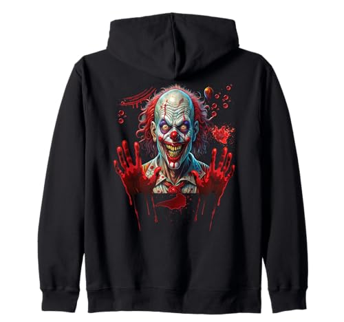 Blutige Hände Halloween Blutspritzer Clown Kostüm Herren Kapuzenjacke von Halloween Kostüm Damen Blut Clown Verkleidung