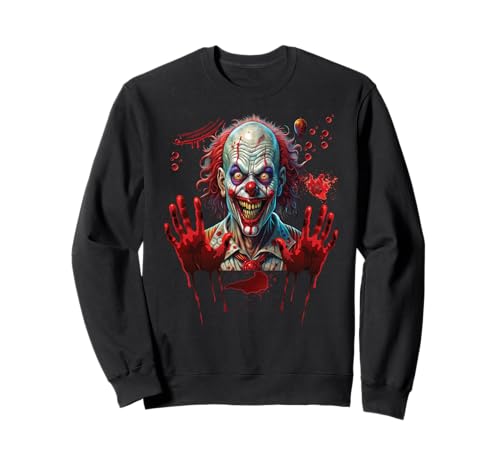 Blutige Hände Halloween Blutspritzer Clown Kostüm Herren Sweatshirt von Halloween Kostüm Damen Blut Clown Verkleidung