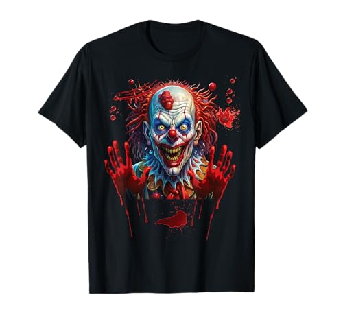 Blutige Hände Halloween Blutspritzer Clown Kostüm Herren T-Shirt von Halloween Kostüm Damen Blut Clown Verkleidung