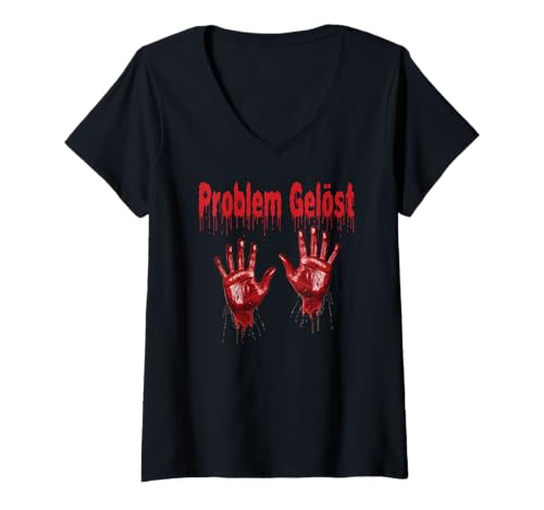 Damen Blutige Hände Halloween Blutspritzer Kostüm Zombie Herren T-Shirt mit V-Ausschnitt Damen Blutige Hände Halloween Blutspritzer Kostüm Zombie Herren T-Shirt mit V-Ausschnitt von Halloween Kostüm Damen Blut Vampir Verkleidung
