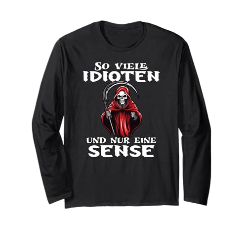 Halloween Kostüm Kinder lustiges Sensenmann Zombie Skelett Langarmshirt von Halloween Kostüm Herren Grusel Deko Party Geschenk