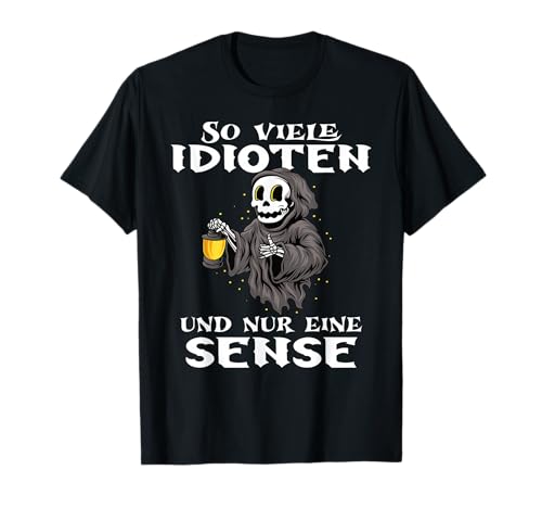 Halloween Kostüm Kinder lustiges Sensenmann Zombie Skelett T-Shirt von Halloween Kostüm Herren Grusel Deko Party Geschenk