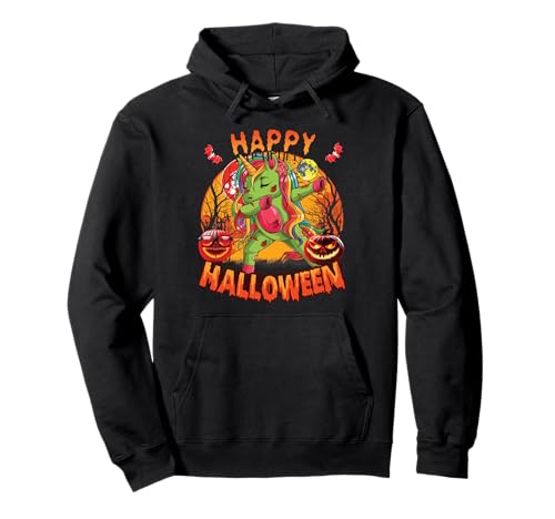 Dab Skelett Einhorn Halloween Kostüm Kinder Unicorn Zombie Pullover Hoodie von Halloween Kostüm Mädchen & Damen Einhorn
