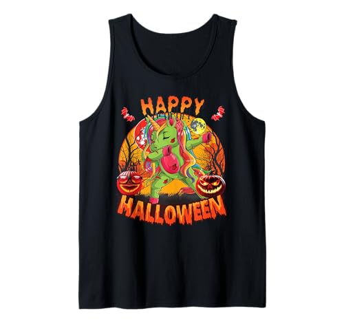 Dab Skelett Einhorn Halloween Kostüm Kinder Unicorn Zombie Tank Top von Halloween Kostüm Mädchen & Damen Einhorn