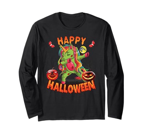 Skelett Einhorn Halloween Kinder Halloween Kostüm Zombie Langarmshirt Skelett Einhorn Halloween Kinder Halloween Kostüm Zombie Langarmshirt von Halloween Kostüm Mädchen & Frauen Einhorn