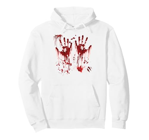 Halloween Blutige Hände Blutspritzer Zombie Kostüm Herren Pullover Hoodie von Halloween Kostüm Vampir Verkleidung Damen
