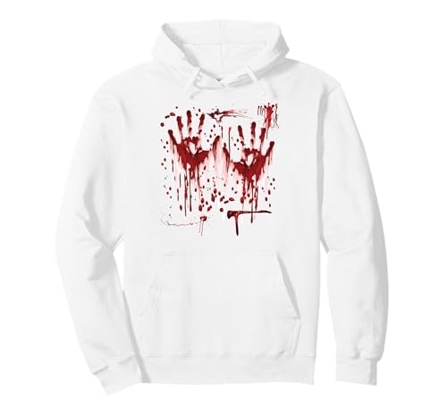 Halloween Blutige Hände Blutspritzer Zombie Kostüm Herren Pullover Hoodie von Halloween Kostüm Vampir Verkleidung Damen
