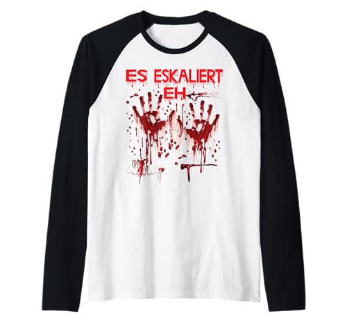 Halloween Blutige Hände Blutspritzer Zombie Kostüm Herren Raglan von Halloween Kostüm Vampir Verkleidung Damen