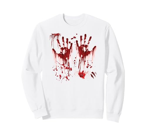 Halloween Blutige Hände Blutspritzer Zombie Kostüm Herren Sweatshirt von Halloween Kostüm Vampir Verkleidung Damen