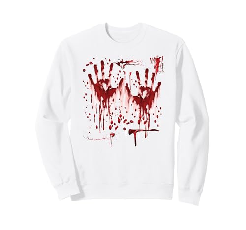 Halloween Blutige Hände Blutspritzer Zombie Kostüm Herren Sweatshirt von Halloween Kostüm Vampir Verkleidung Damen