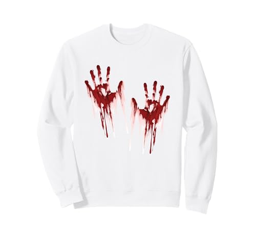 Halloween Blutige Hände Blutspritzer Zombie Kostüm Herren Sweatshirt von Halloween Kostüm Vampir Verkleidung Damen
