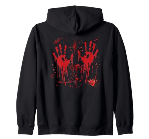 Halloween Blutige Hände Blutspritzer Zombie Kostüm Herren Kapuzenjacke von Halloween Kostüm Zombie Verkleidung Damen Vampir