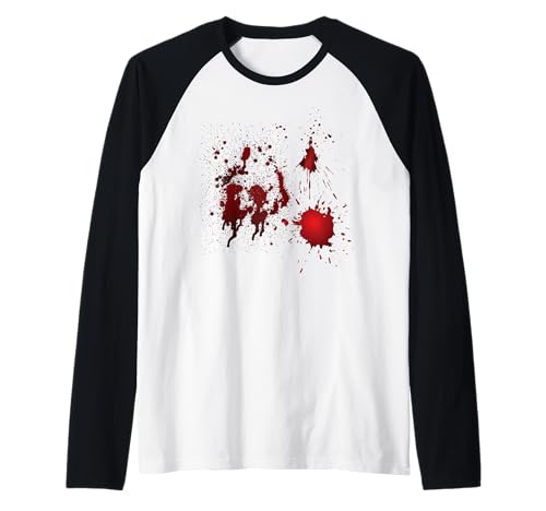 Halloween Blutige Hände Blutspritzer Zombie Kostüm Herren Raglan von Halloween Kostüm Zombie Verkleidung Damen Vampir