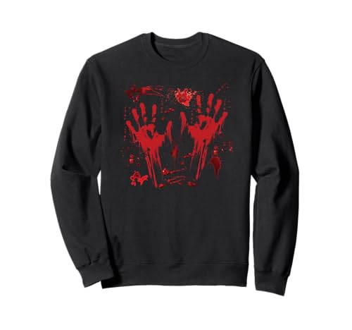 Halloween Blutige Hände Blutspritzer Zombie Kostüm Herren Sweatshirt von Halloween Kostüm Zombie Verkleidung Damen Vampir