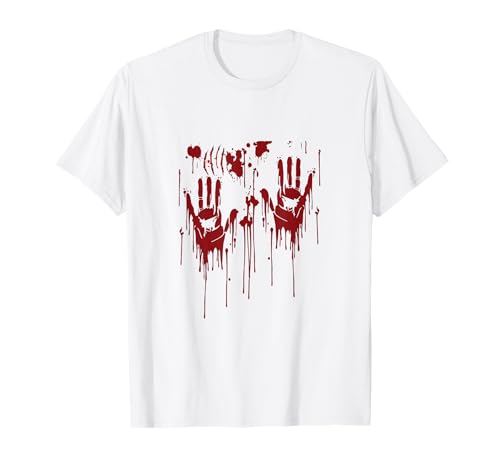Halloween Blutige Hände Blutspritzer Zombie Kostüm Herren T-Shirt von Halloween Kostüm Zombie Verkleidung Damen Vampir