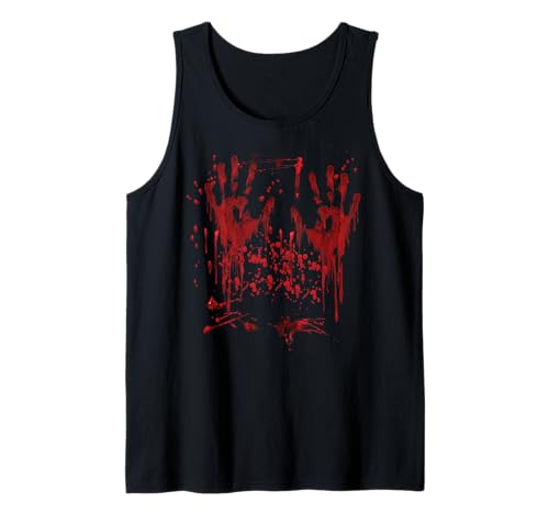 Halloween Blutige Hände Blutspritzer Zombie Kostüm Herren Tank Top von Halloween Kostüm Zombie Verkleidung Damen Vampir