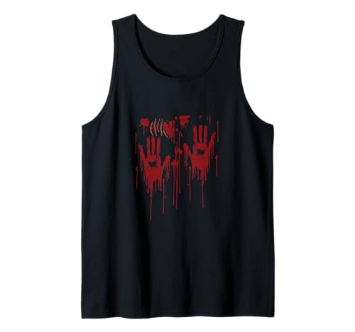 Halloween Blutige Hände Blutspritzer Zombie Kostüm Herren Tank Top von Halloween Kostüm Zombie Verkleidung Damen Vampir