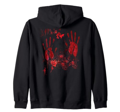 Halloween Blutige Hände Blutspritzer Zombie Kostüm Herren Kapuzenjacke von Halloween Kostüm Zombie Verkleidung Damen Vampire
