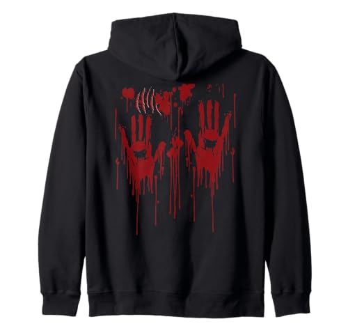 Halloween Blutige Hände Blutspritzer Zombie Kostüm Herren Kapuzenjacke von Halloween Kostüm Zombie Verkleidung Damen Vampire