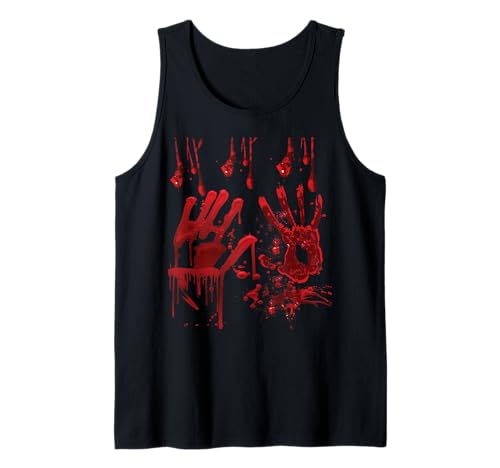Halloween Blutige Hände Blutspritzer Zombie Kostüm Herren Tank Top von Halloween Kostüm Zombie Verkleidung Damen Vampire