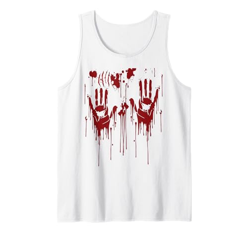 Halloween Blutige Hände Blutspritzer Zombie Kostüm Herren Tank Top von Halloween Kostüm Zombie Verkleidung Damen Vampire