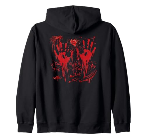 Halloween Blutige Hände Blutspritzer Vampir Kostüm Herren Kapuzenjacke von Halloween Kostüm Zombie Verkleidung Damen