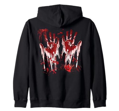 Halloween Blutige Hände Blutspritzer Vampir Kostüm Herren Kapuzenjacke von Halloween Kostüm Zombie Verkleidung Damen
