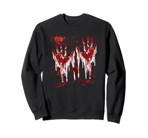 Halloween Blutige Hände Blutspritzer Vampir Kostüm Herren Sweatshirt von Halloween Kostüm Zombie Verkleidung Damen