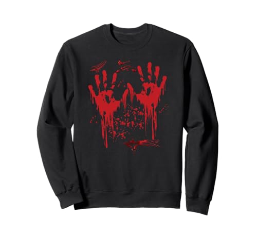 Halloween Blutige Hände Blutspritzer Vampir Kostüm Herren Sweatshirt von Halloween Kostüm Zombie Verkleidung Damen
