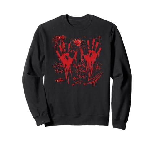 Halloween Blutige Hände Blutspritzer Vampir Kostüm Herren Sweatshirt von Halloween Kostüm Zombie Verkleidung Damen