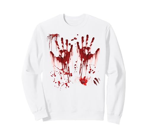 Halloween Blutige Hände Blutspritzer Vampir Kostüm Herren Sweatshirt von Halloween Kostüm Zombie Verkleidung Damen