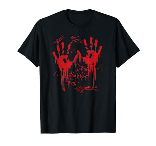 Halloween Blutige Hände Blutspritzer Vampir Kostüm Herren T-Shirt von Halloween Kostüm Zombie Verkleidung Damen