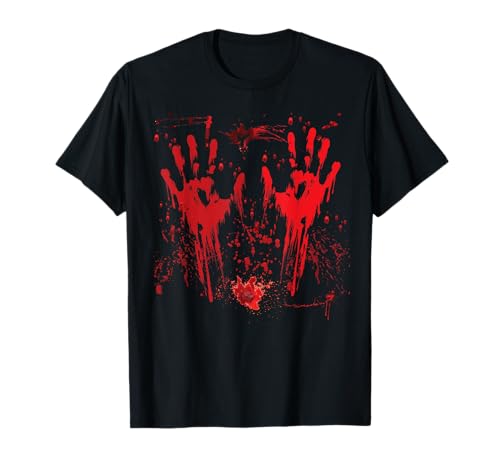Halloween Blutige Hände Blutspritzer Vampir Kostüm Herren T-Shirt von Halloween Kostüm Zombie Verkleidung Damen