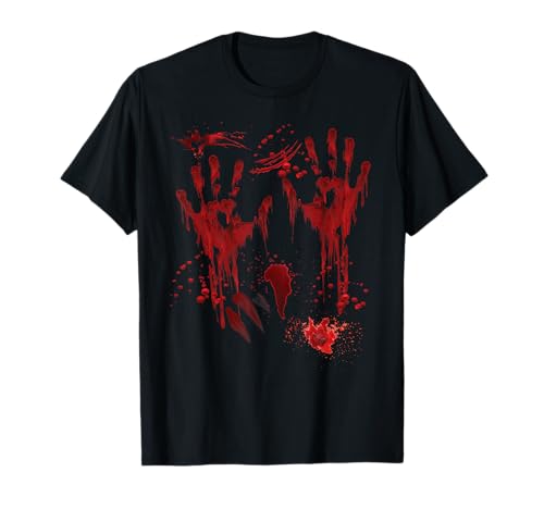 Halloween Blutige Hände Blutspritzer Vampir Kostüm Herren T-Shirt von Halloween Kostüm Zombie Verkleidung Damen