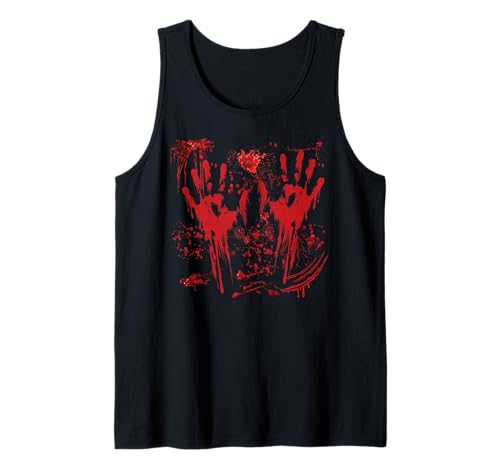 Halloween Blutige Hände Blutspritzer Vampir Kostüm Herren Tank Top von Halloween Kostüm Zombie Verkleidung Damen