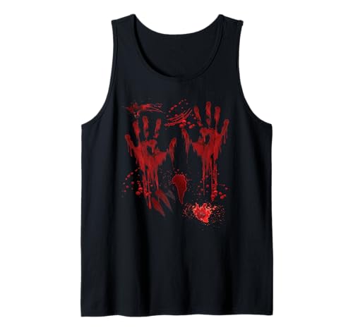Halloween Blutige Hände Blutspritzer Vampir Kostüm Herren Tank Top von Halloween Kostüm Zombie Verkleidung Damen