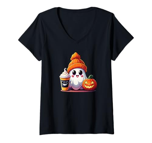 Damen Süßer Geist Halloween Geister & Gespenster Kostüm Kinder T-Shirt mit V-Ausschnitt Damen Süßer Geist Halloween Geister & Gespenster Kostüm Kinder T-Shirt mit V-Ausschnitt von Halloween Kostüme & Bekleidung Mädchen Jungs