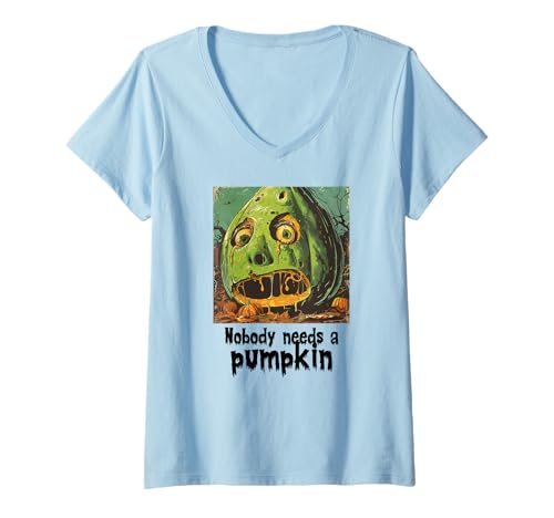 Damen Gruselige Avocado gegen Kürbis, Halloween, Avocado T-Shirt mit V-Ausschnitt Damen Gruselige Avocado gegen Kürbis, Halloween, Avocado T-Shirt mit V-Ausschnitt von Halloween Kürbisse und Avocado