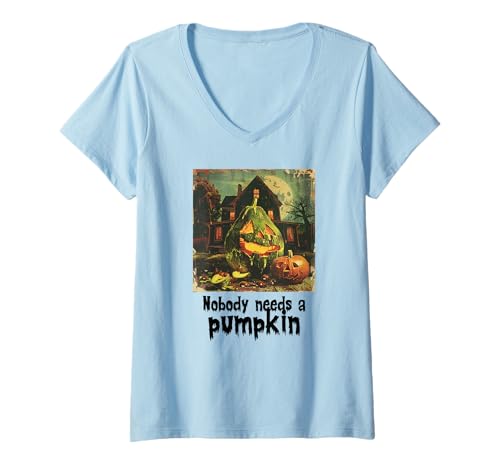Damen Gruselige Avocado gegen Kürbis, Halloween, Avocado T-Shirt mit V-Ausschnitt Damen Gruselige Avocado gegen Kürbis, Halloween, Avocado T-Shirt mit V-Ausschnitt von Halloween Kürbisse und Avocado