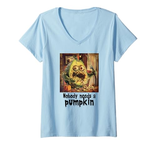 Damen Gruselige Avocado gegen Kürbis, Halloween, Avocado T-Shirt mit V-Ausschnitt Damen Gruselige Avocado gegen Kürbis, Halloween, Avocado T-Shirt mit V-Ausschnitt von Halloween Kürbisse und Avocado