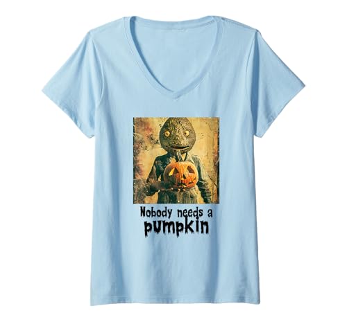 Damen Gruselige Avocado gegen Kürbis, Halloween, Avocado T-Shirt mit V-Ausschnitt Damen Gruselige Avocado gegen Kürbis, Halloween, Avocado T-Shirt mit V-Ausschnitt von Halloween Kürbisse und Avocado