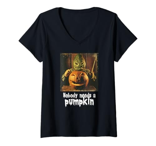 Damen Gruselige Avocado gegen Kürbis, Halloween, Avocado T-Shirt mit V-Ausschnitt Damen Gruselige Avocado gegen Kürbis, Halloween, Avocado T-Shirt mit V-Ausschnitt von Halloween Kürbisse und Avocado