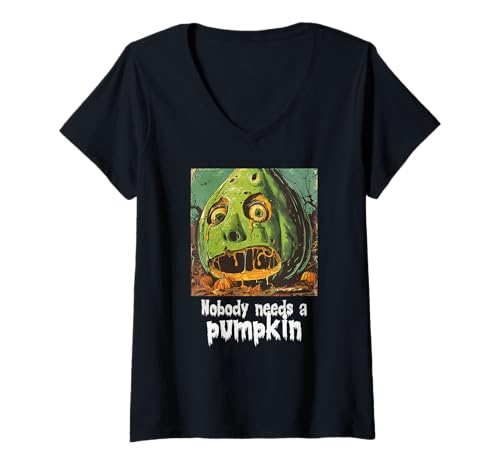 Damen Gruselige Avocado gegen Kürbis, Halloween, Avocado T-Shirt mit V-Ausschnitt Damen Gruselige Avocado gegen Kürbis, Halloween, Avocado T-Shirt mit V-Ausschnitt von Halloween Kürbisse