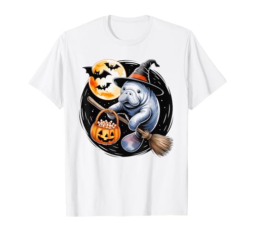 Manatee Witch Hat Spooky Halloween Costume Men Women Kids T-Shirt Manatee Witch Hat Spooky Halloween Costume Men Women Kids T-Shirt von Halloween Manatee Costume Fun for Kids and Adults