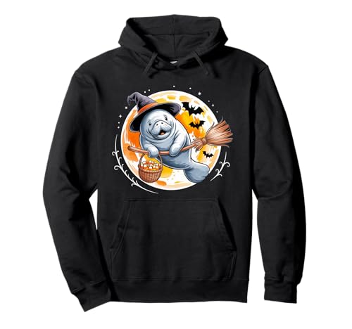 Seekuh Hexenhut Gruseliges Halloween-Kostüm Herren Damen Kinder Pullover Hoodie von Halloween Manatee Costume Fun for Kids and Adults
