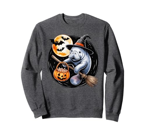 Manatee Witch Hat Spooky Halloween Costume Men Women Kids Sweatshirt Manatee Witch Hat Spooky Halloween Costume Men Women Kids Sweatshirt von Halloween Manatee Costume Fun for Kids and Adults