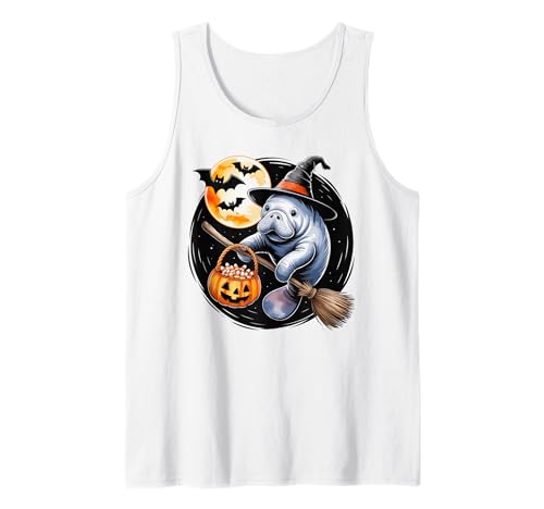 Manatee Witch Hat Spooky Halloween Costume Men Women Kids Tank Top Manatee Witch Hat Spooky Halloween Costume Men Women Kids Tank Top von Halloween Manatee Costume Fun for Kids and Adults