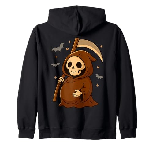 Niedliche Cartoon-Sensenmann-Mama to be Halloween Mutter Kapuzenjacke Niedliche Cartoon-Sensenmann-Mama to be Halloween Mutter Kapuzenjacke von Halloween Outfit Pregnant New Mom Mother