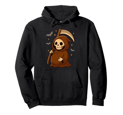 Niedliche Cartoon-Sensenmann-Mama to be Halloween Mutter Pullover Hoodie Niedliche Cartoon-Sensenmann-Mama to be Halloween Mutter Pullover Hoodie von Halloween Outfit Pregnant New Mom Mother